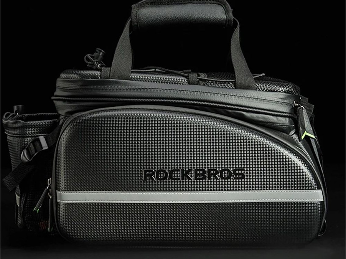 Bolsa para bicicleta Rockbros A6-6 para maletero, 35 l, con bolsillos desplegables - negra