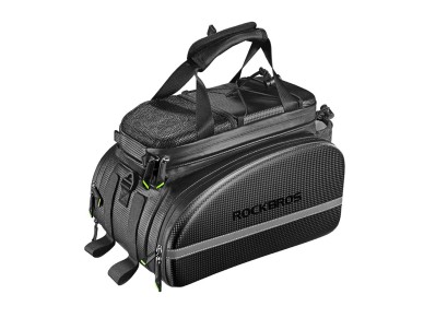 Rockbros A6-6 bicycle bag for trunk, 35 l, with fold-out pockets - black Rockbros A6-6 bicycle bag for trunk, 35 l, with fold-out pockets - black