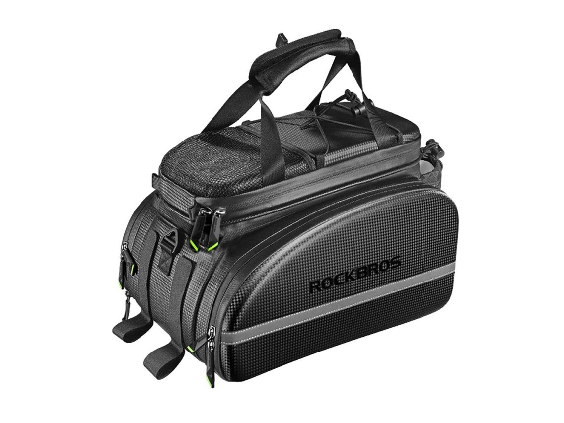 Bolsa para bicicleta Rockbros A6-6 para maletero, 35 l, con bolsillos desplegables - negra