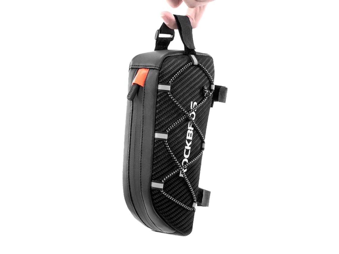 Bolsa de quadro de bicicleta trançada Rockbros 039BK 1L - Preta