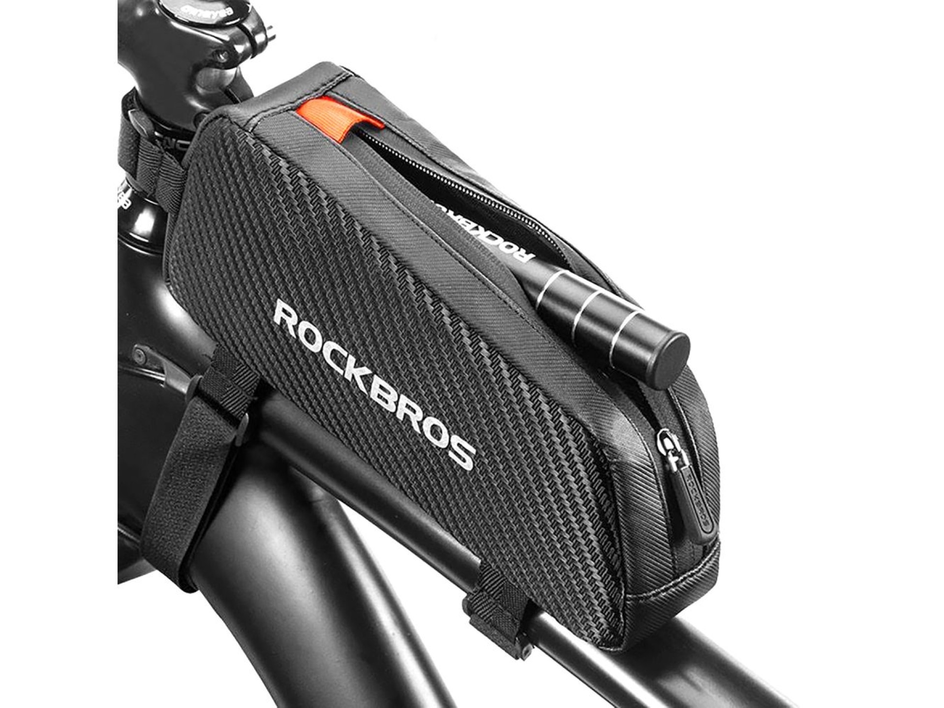 Bolsa de quadro de bicicleta trançada Rockbros 039BK 1L - Preta