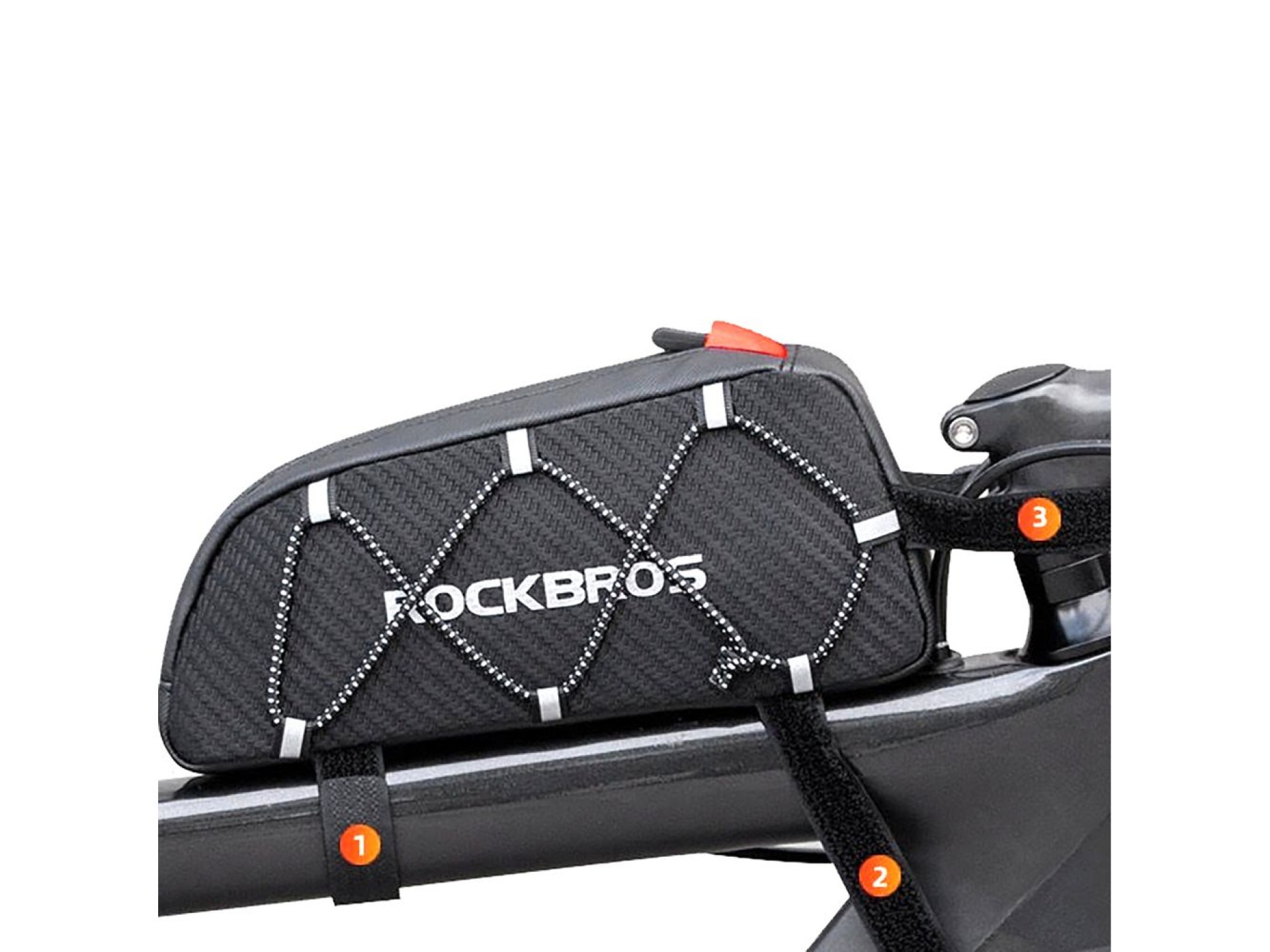 Bolsa de quadro de bicicleta trançada Rockbros 039BK 1L - Preta