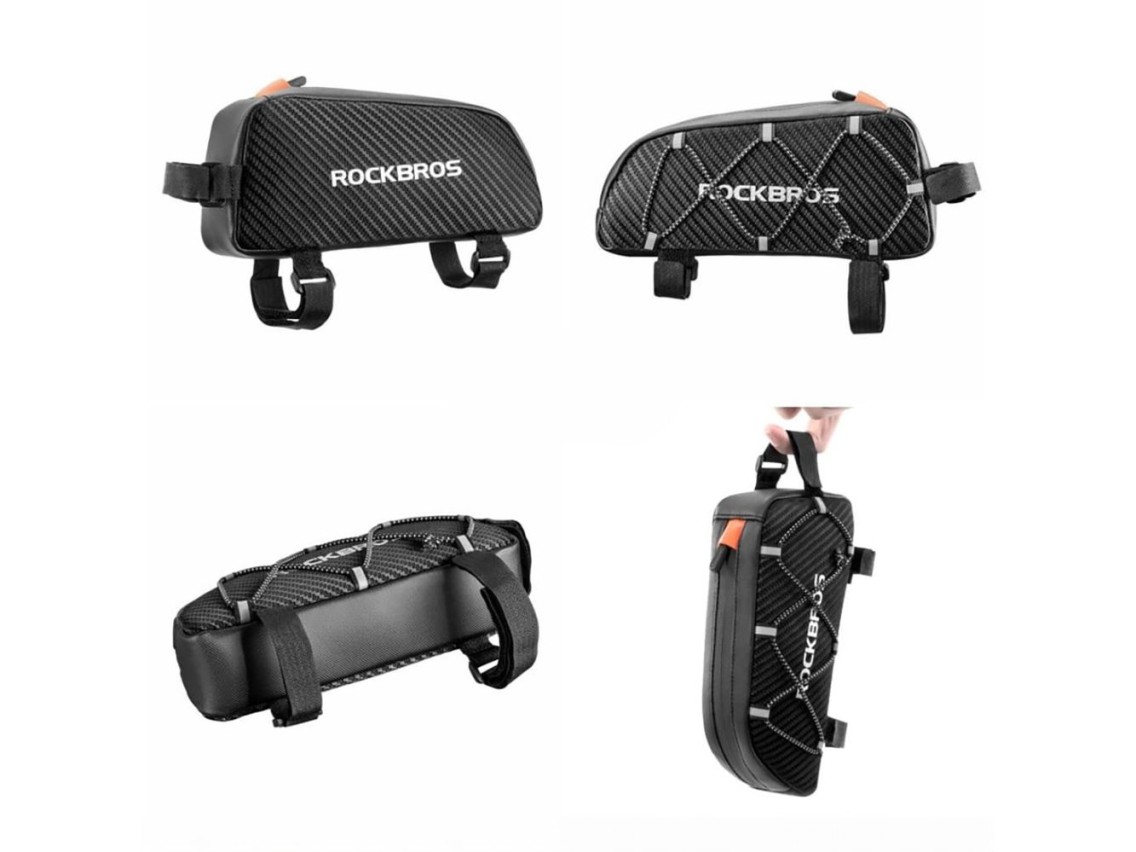 Bolsa de quadro de bicicleta trançada Rockbros 039BK 1L - Preta