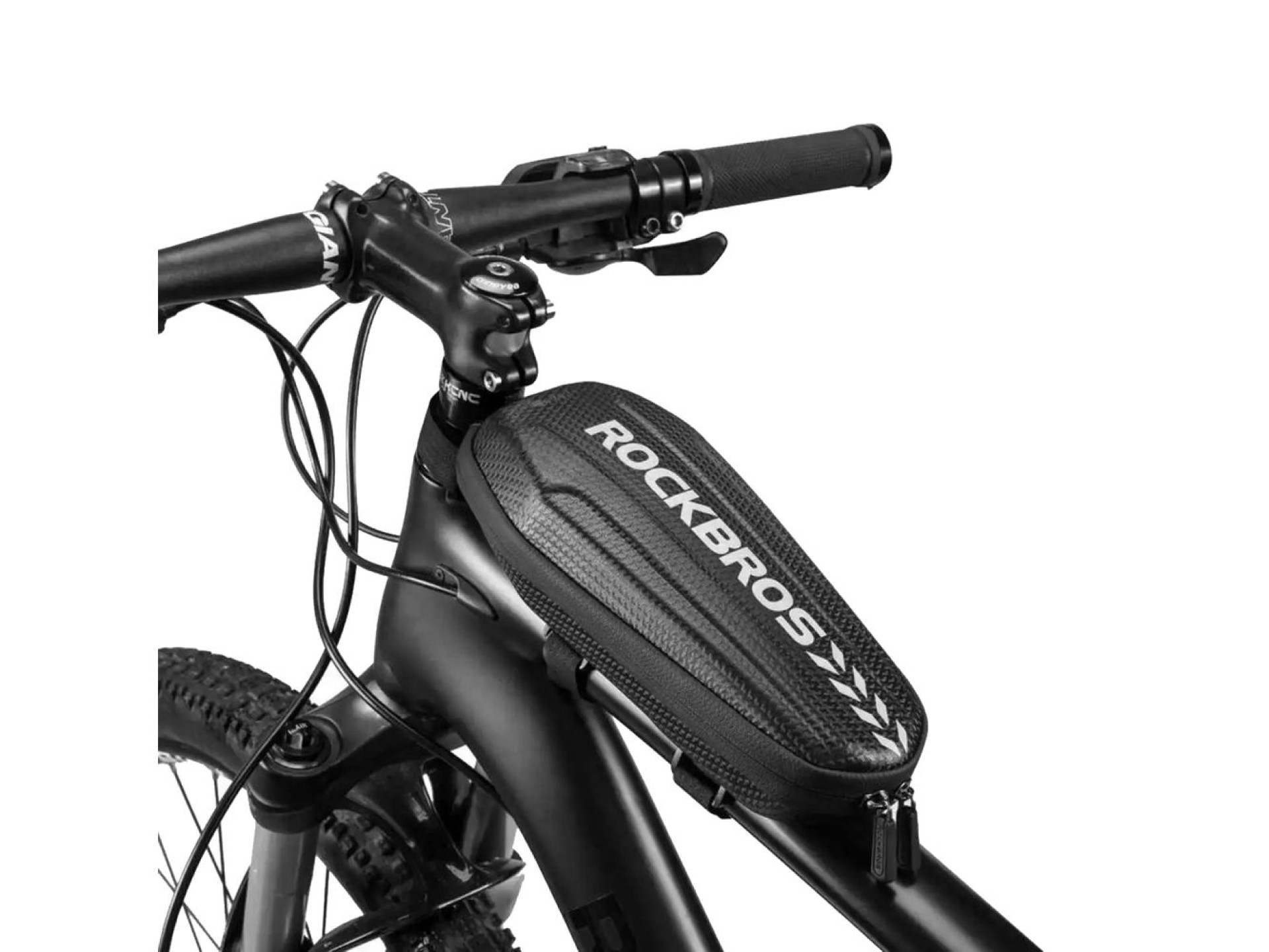 Bolsa para bicicleta Rockbros B62 para guidão ou quadro, 2 litros - Preta