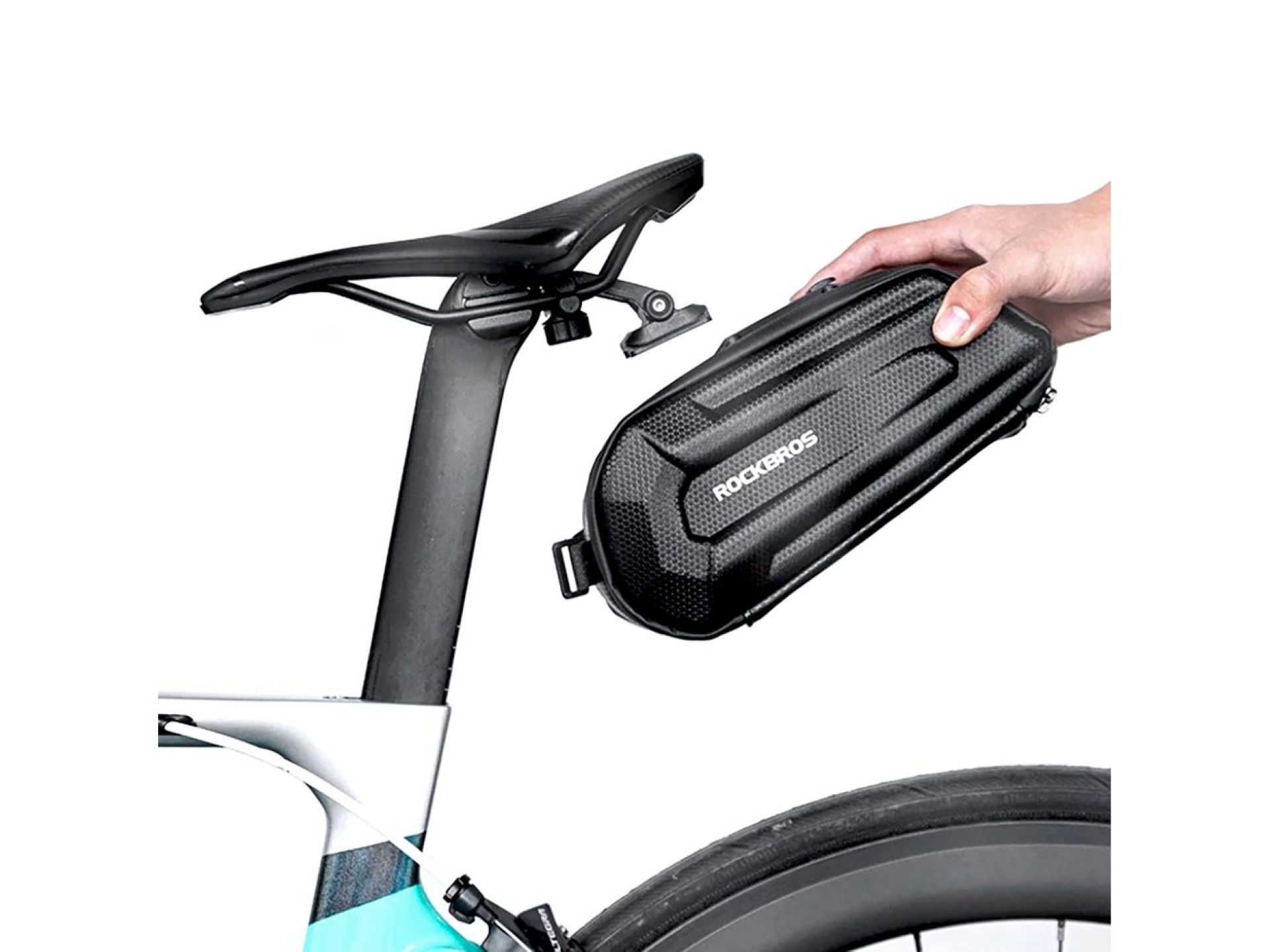 Rockbros B69 bicycle saddle bag 1.8l with easy release system - black