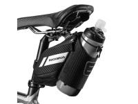 Bolsa de selim Rockbros C32BK de 1,5 l com bolso para garrafa de água - preta Bolsa de selim Rockbros C32BK de 1,5 l com bolso para garrafa de água - preta