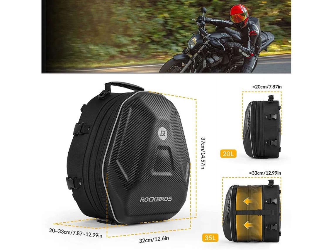 Rockbros 30140026001 motorcycle tank bag 35 l - black