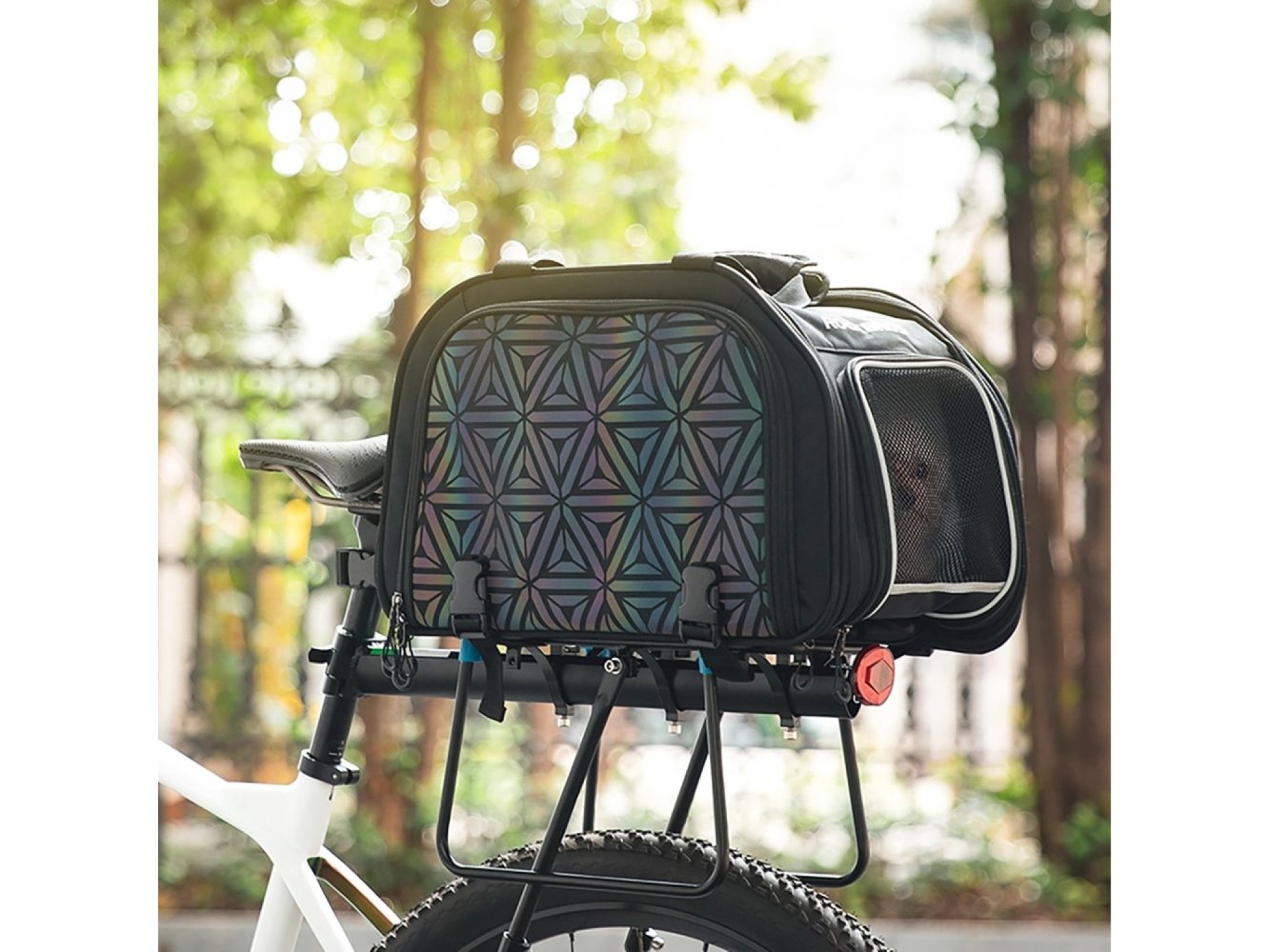 Bolsa de transporte para bicicleta Rockbros 30140028001 para cães e gatos - preta