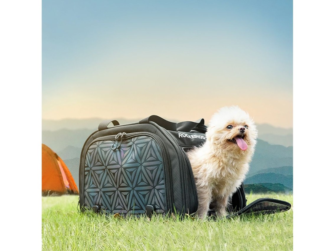 Bolsa de transporte para bicicleta Rockbros 30140028001 para cães e gatos - preta