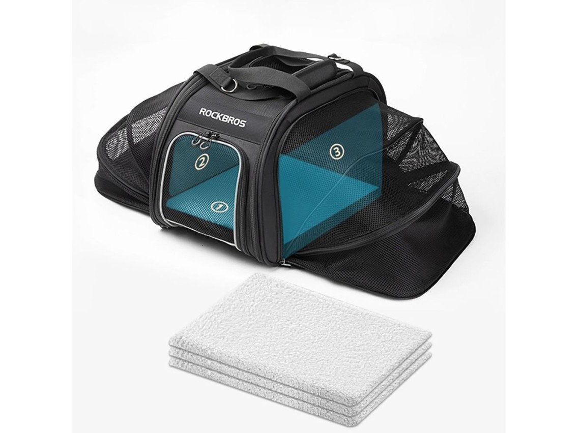 Bolsa de transporte para bicicleta Rockbros 30140028001 para cães e gatos - preta