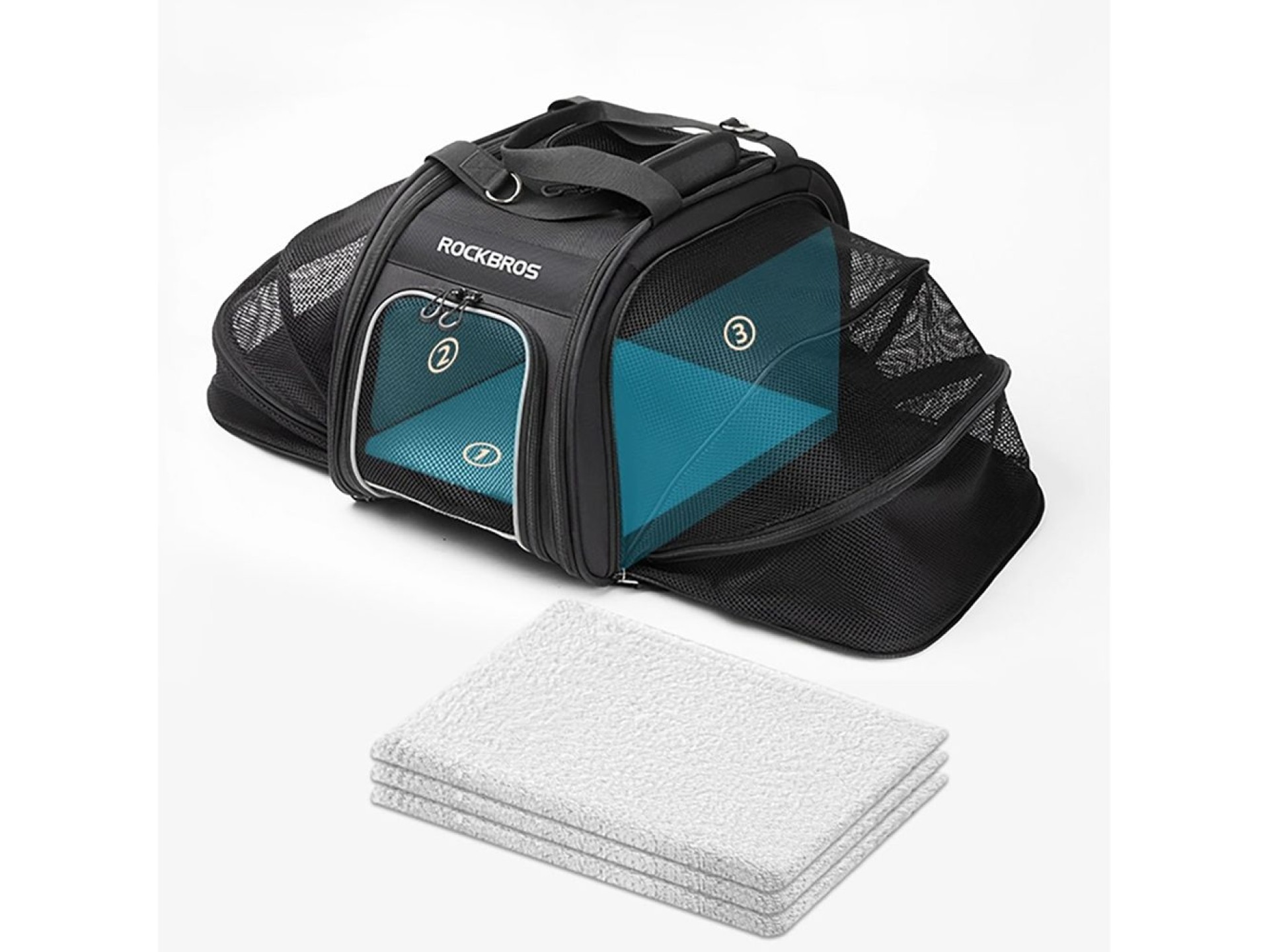 Bolsa de transporte para bicicleta Rockbros 30140028001 para cães e gatos - preta