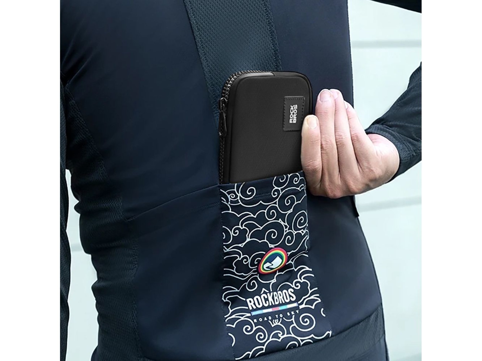 Bolsa para bicicleta Rockbros 30990043003 para teléfono, llaves y cartera, 0,15 l - negra