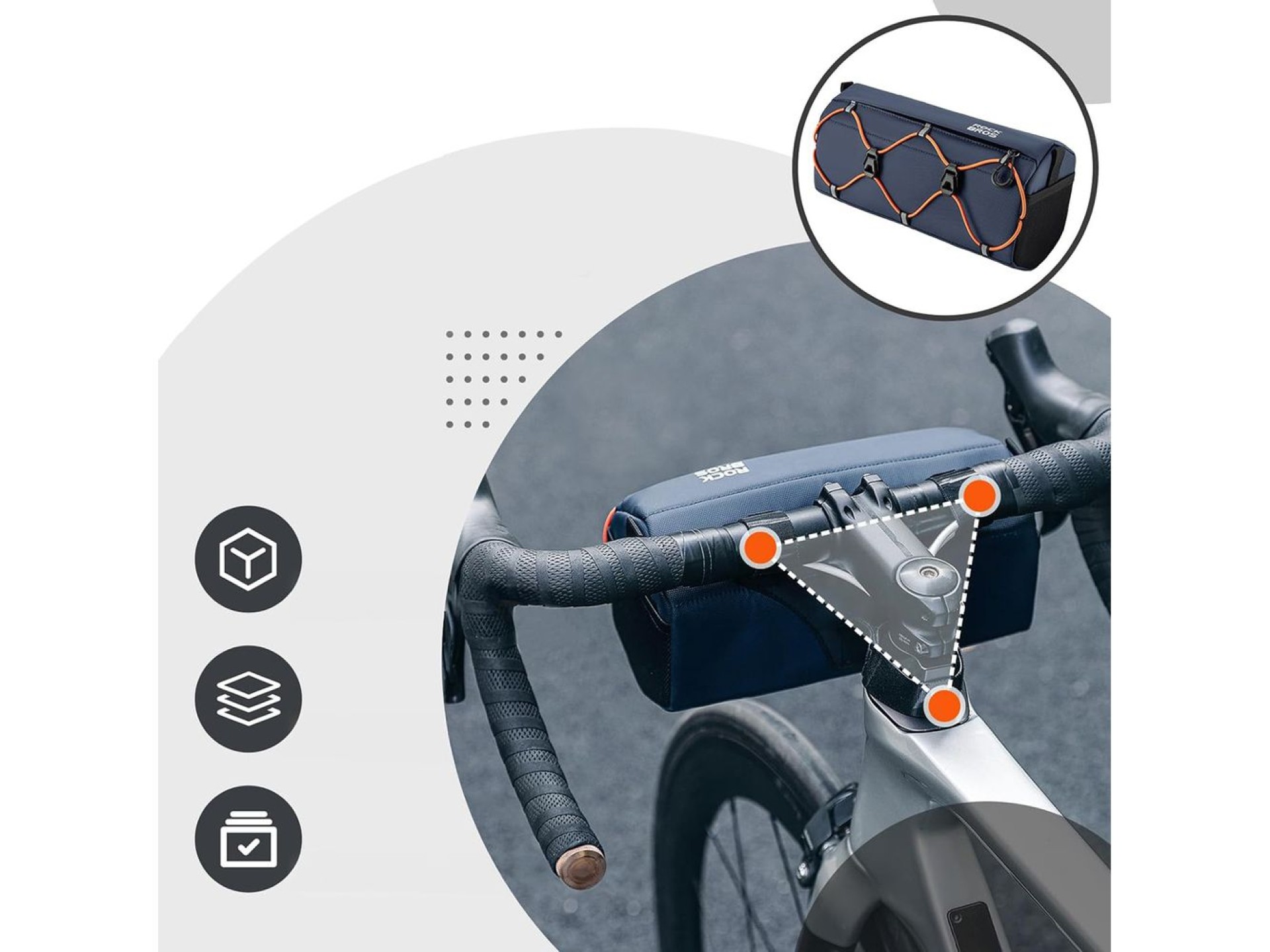 Rockbros 30110054002 bicycle handlebar bag 2.2 l - blue