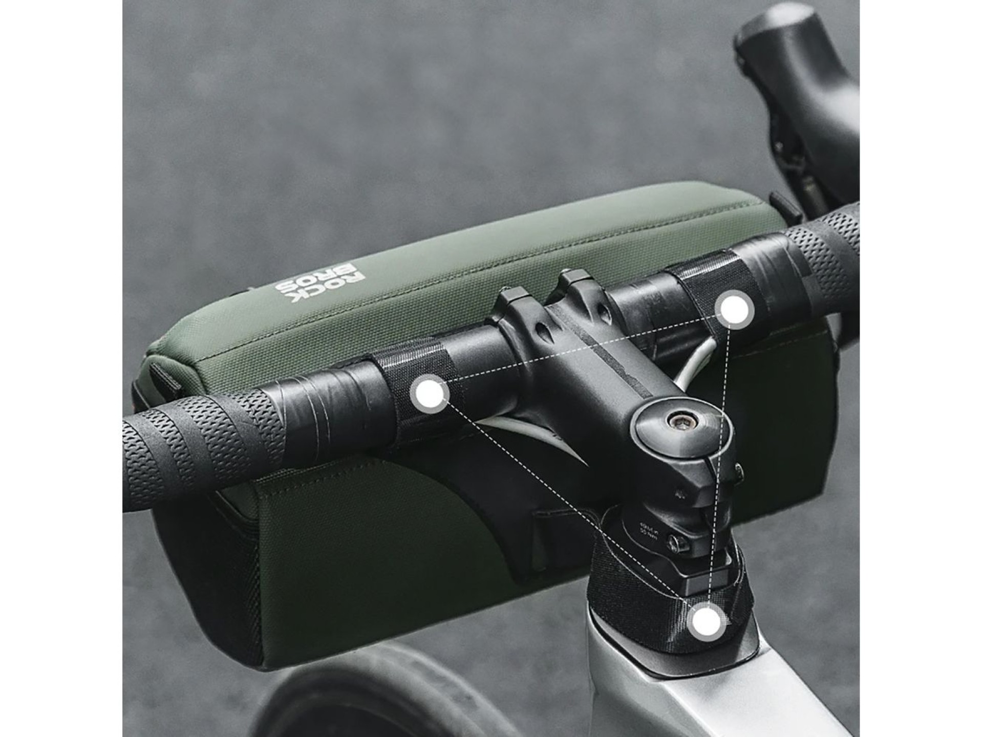 Bolsa para manillar de bicicleta Rockbros 30110054001, 2,2 l - verde