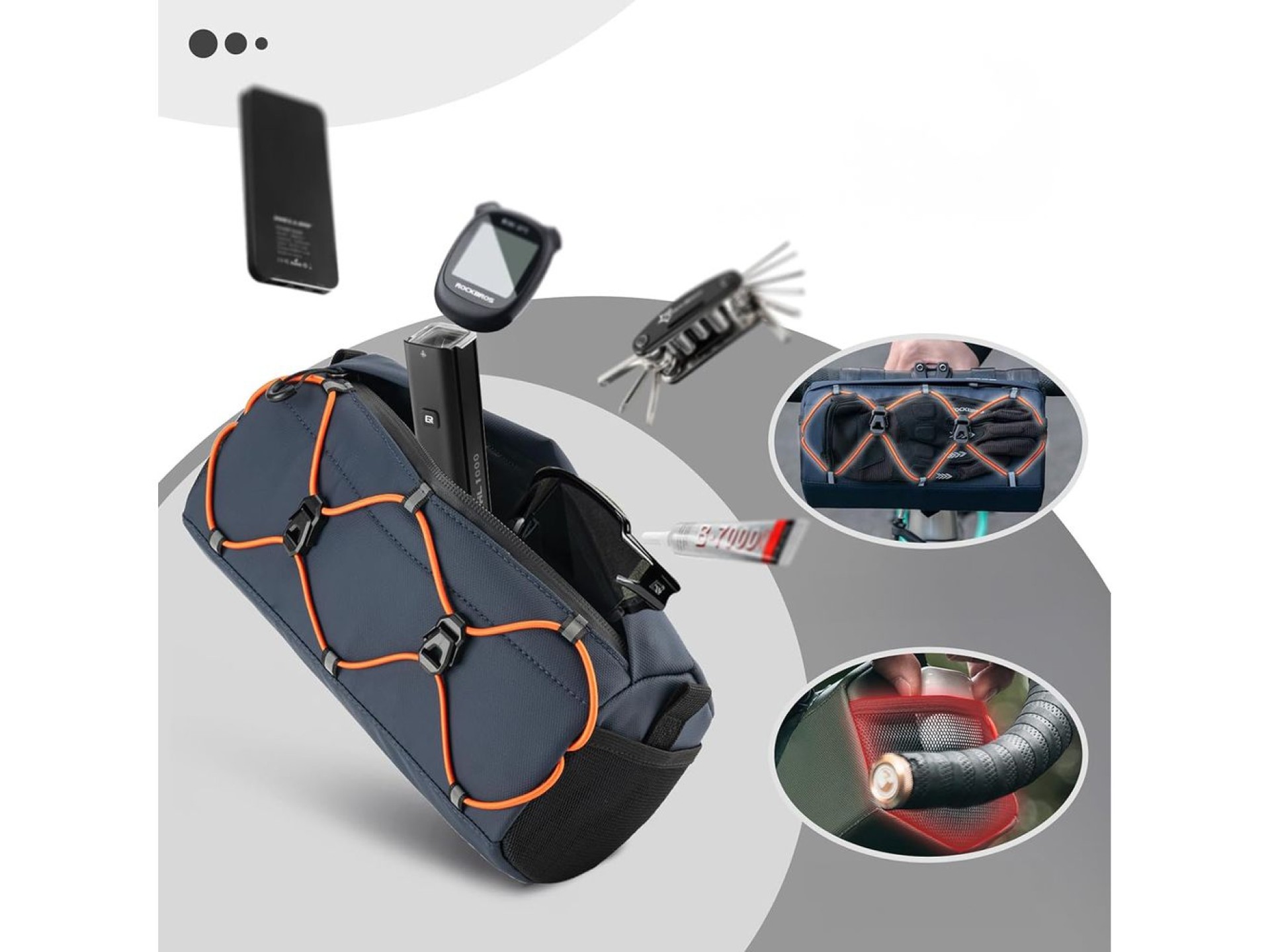 Rockbros 30110054002 bicycle handlebar bag 2.2 l - blue