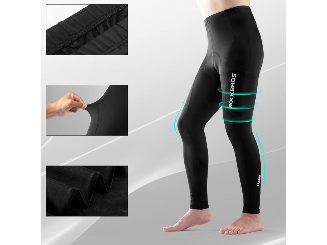 Calça de ciclismo respirável Rockbros RK2004M com almofada tamanho M - Preta