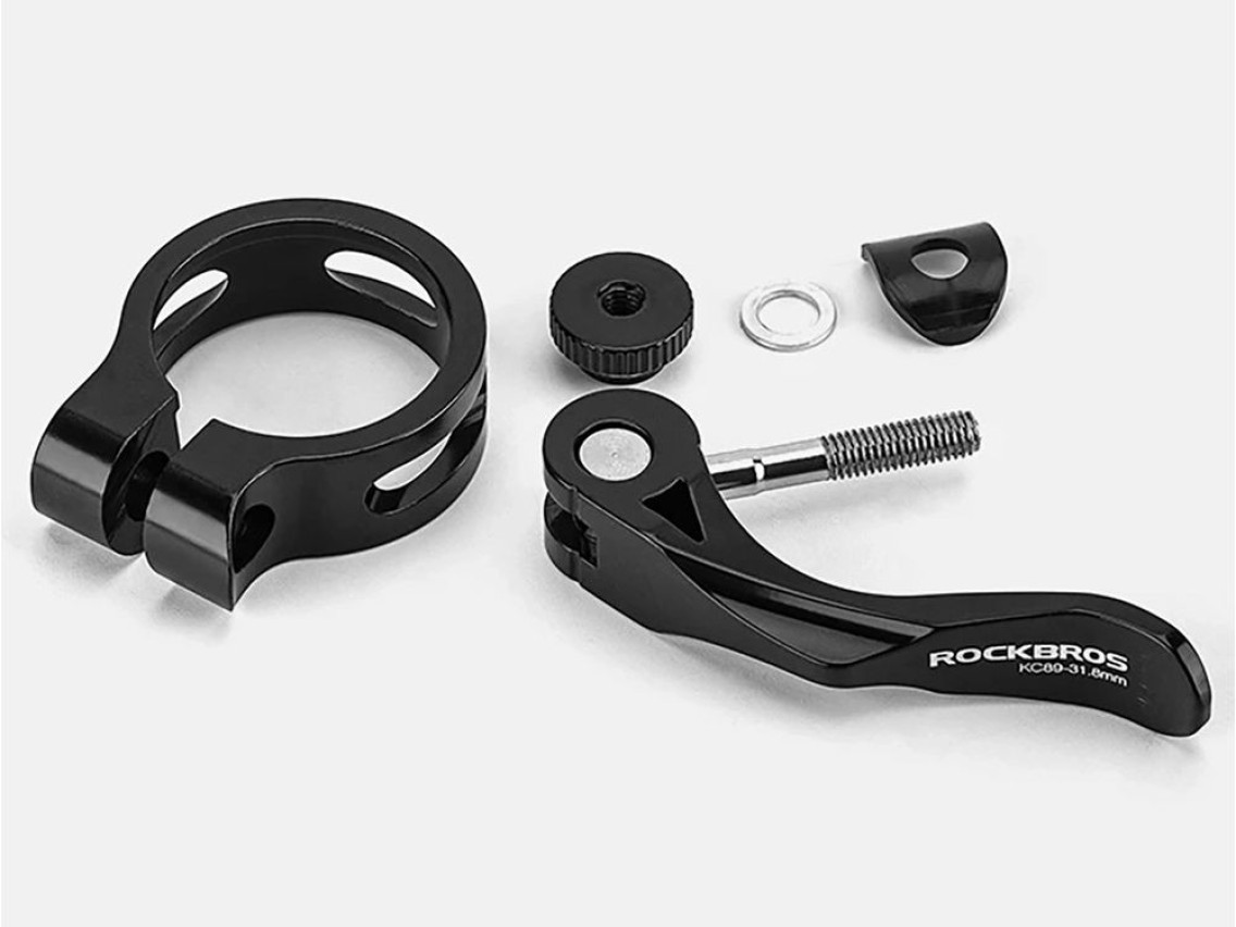 Rockbros 41210092001 bicycle seat clamp with quick release - black