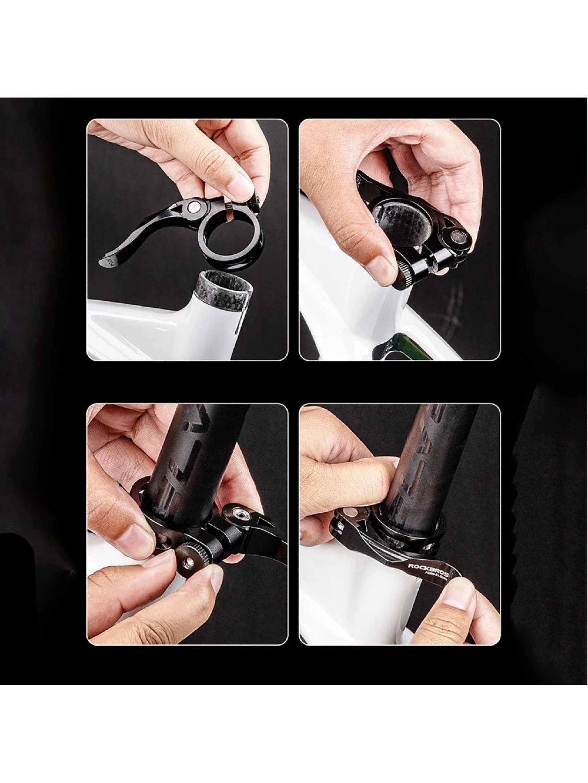 Rockbros 41210092001 bicycle seat clamp with quick release - black