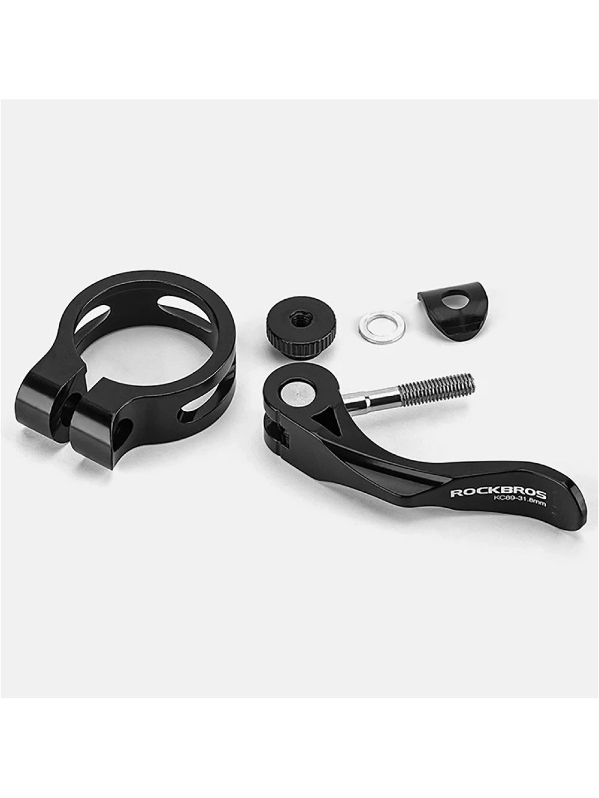 Rockbros 41210092001 bicycle seat clamp with quick release - black