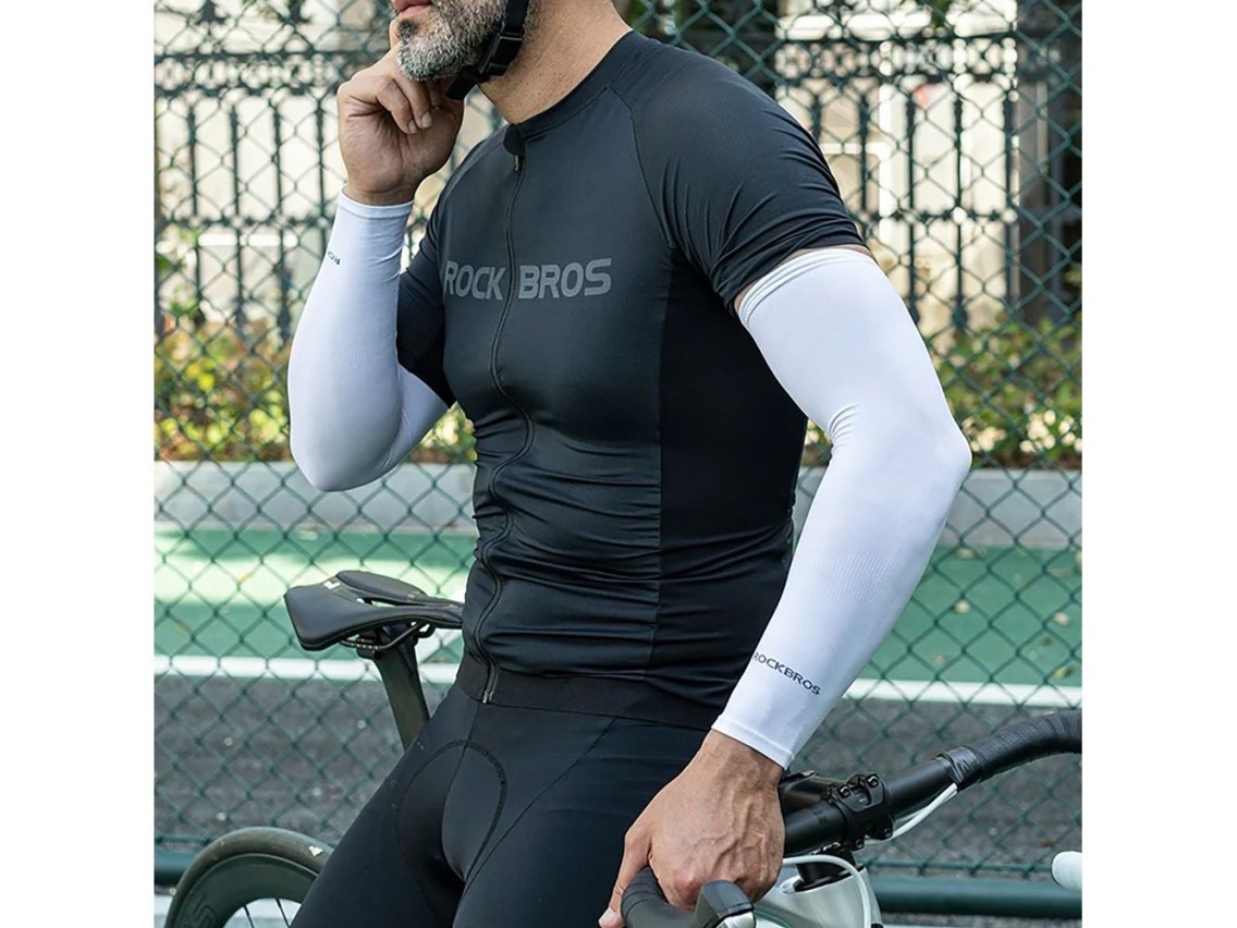 Rockbros XT9002W cycling sleeves - white (2 pcs.)