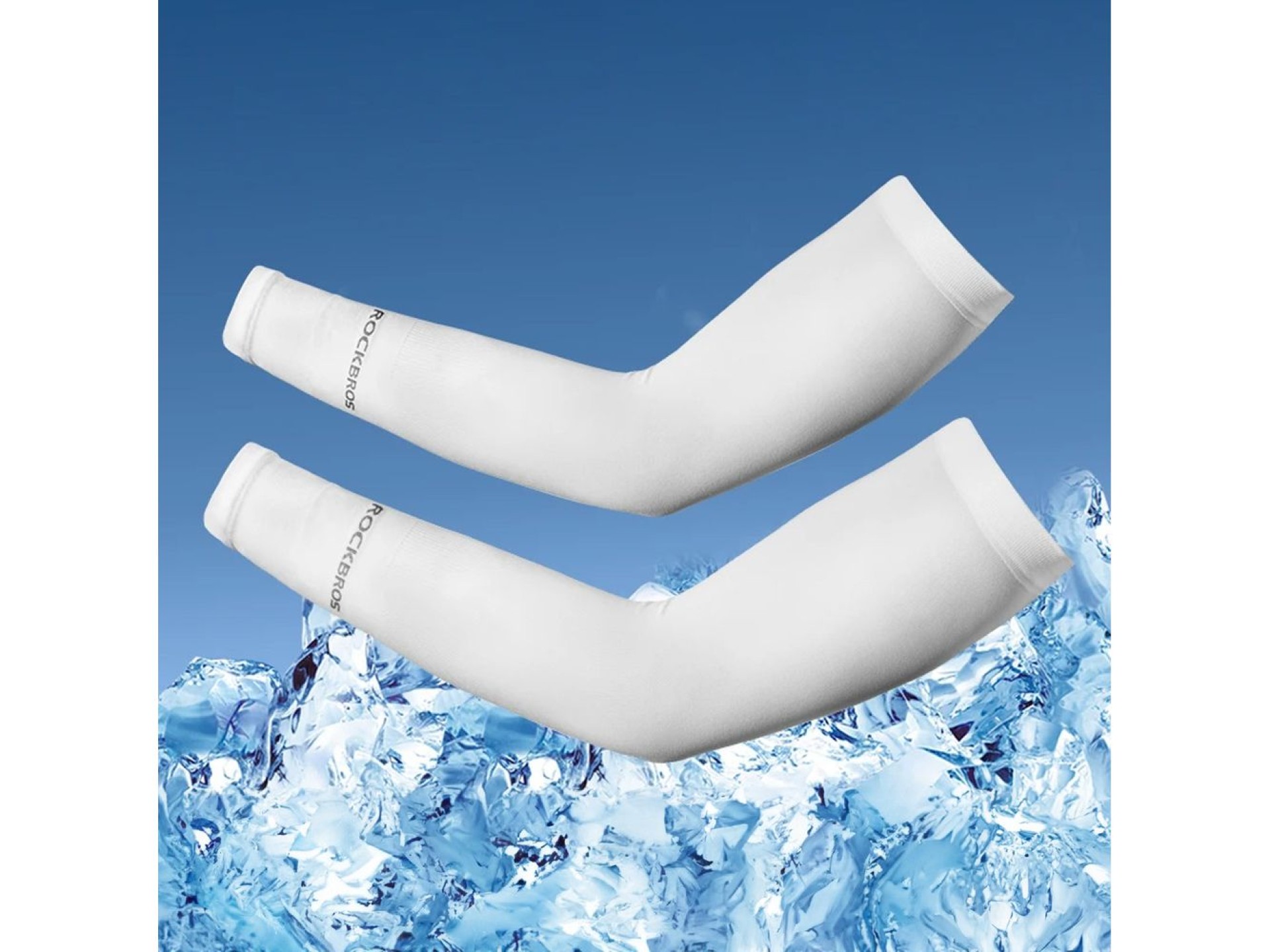 Rockbros XT9002W cycling sleeves - white (2 pcs.)