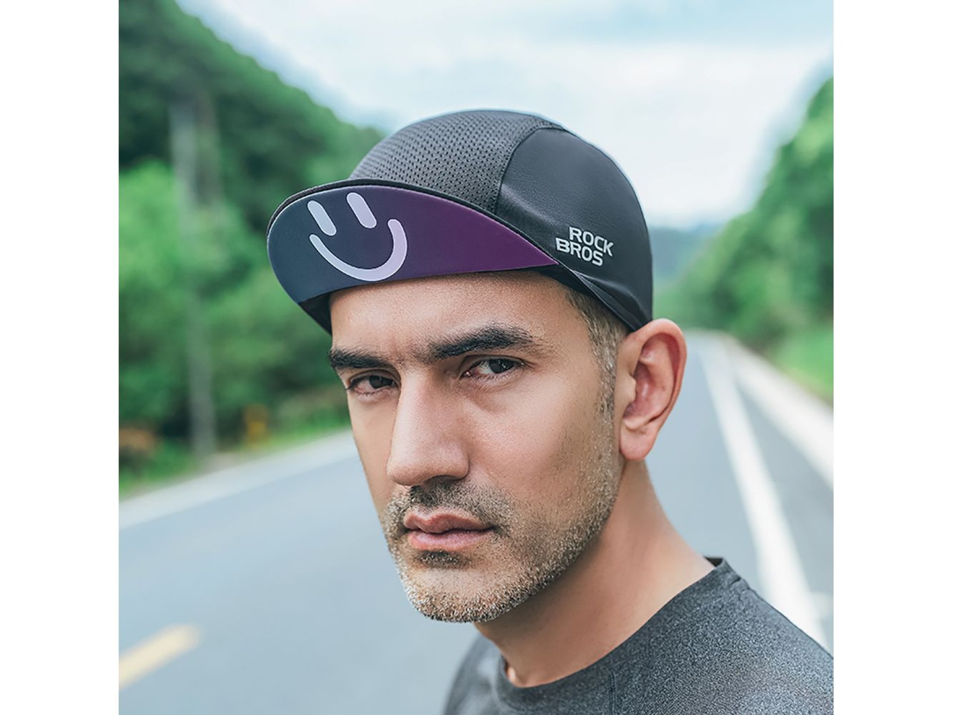 Rockbros 18230005001 cycling cap with peak - black