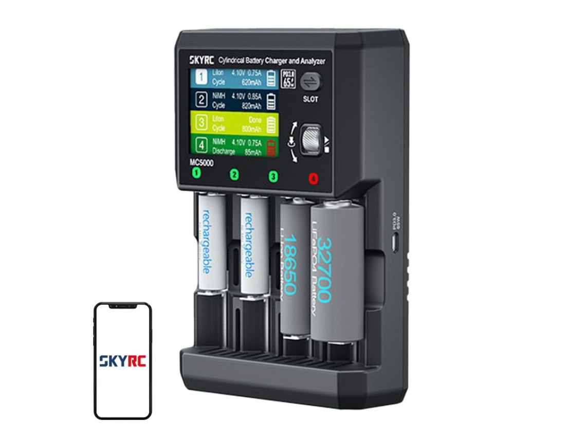 Cargador y analizador de baterías cilíndricas SkyRC MC5000