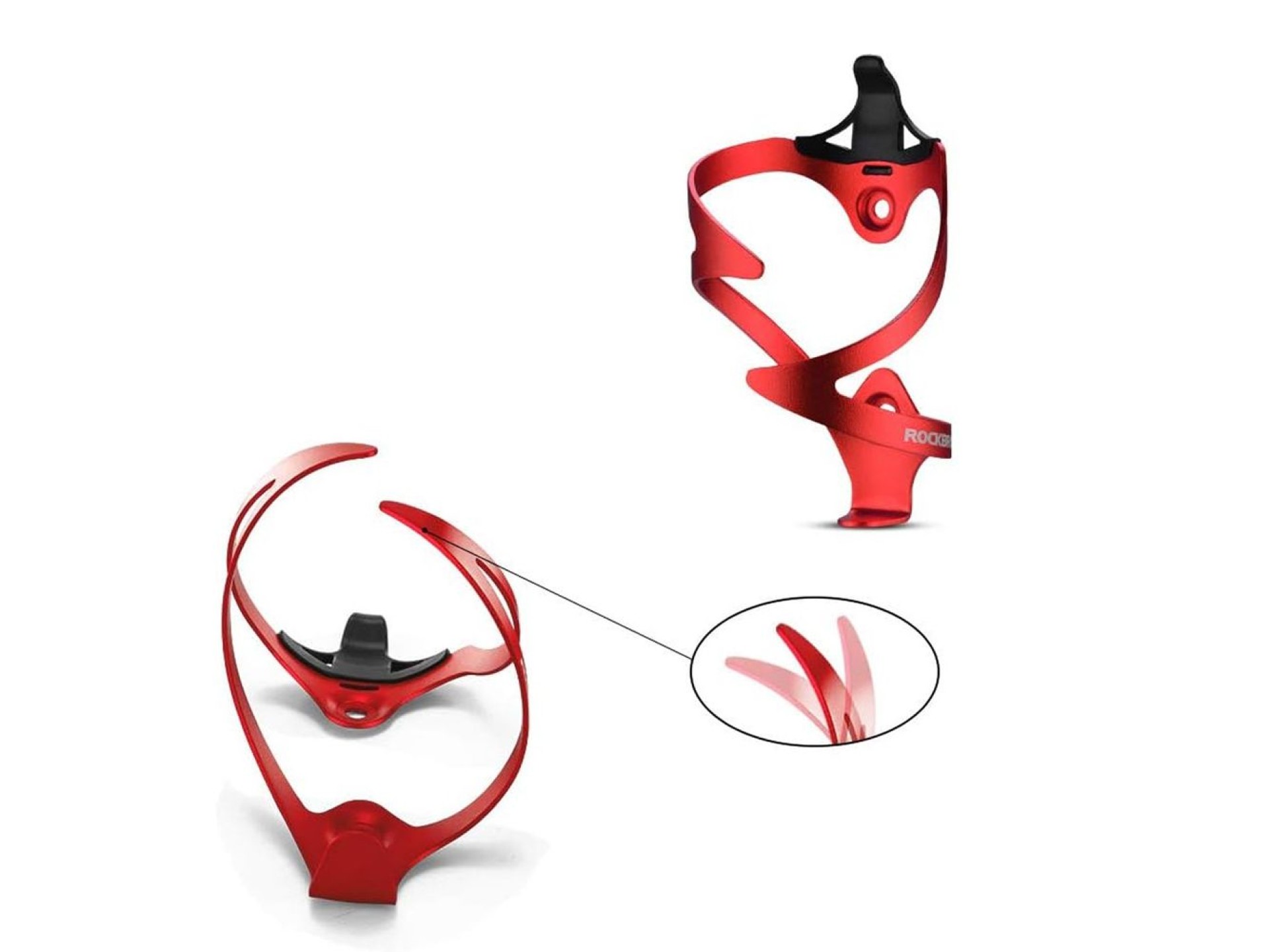 Suporte para garrafa de bicicleta Rockbros 2017-11ARD em alumínio - Vermelho