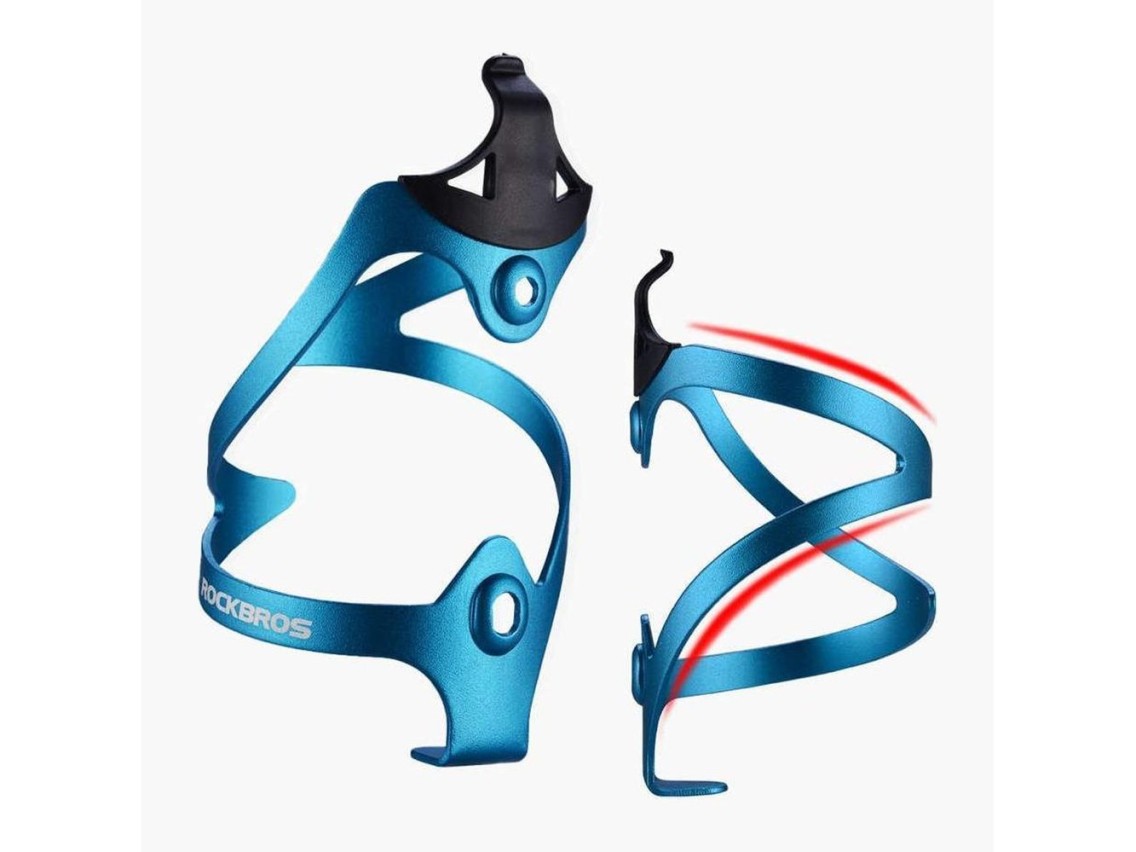 Suporte para garrafa de bicicleta Rockbros 2017-11ABL em alumínio - Azul