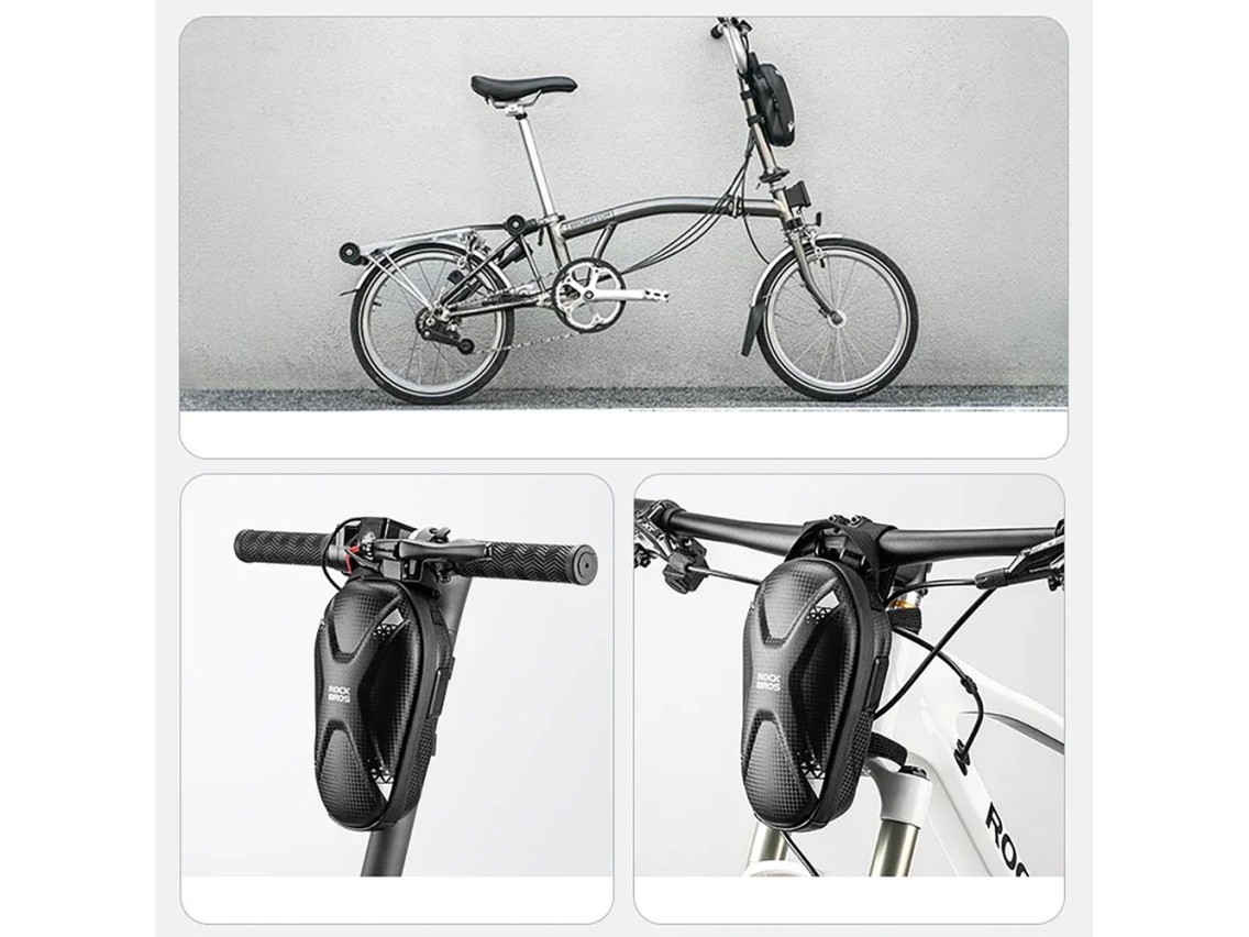 Bolsa Rockbros 3011006301 para el manillar de bicicleta o patinete, 1,3 l - negra