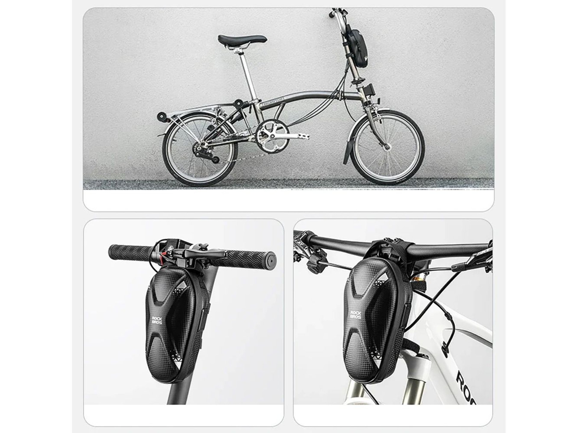 Bolsa Rockbros 3011006301 para el manillar de bicicleta o patinete, 1,3 l - negra