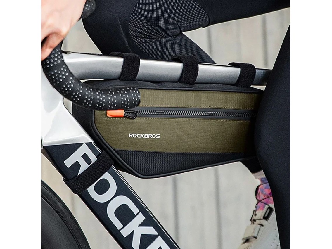 Rockbros 30120079001 bicycle bag for 1.7 l frame - green and black