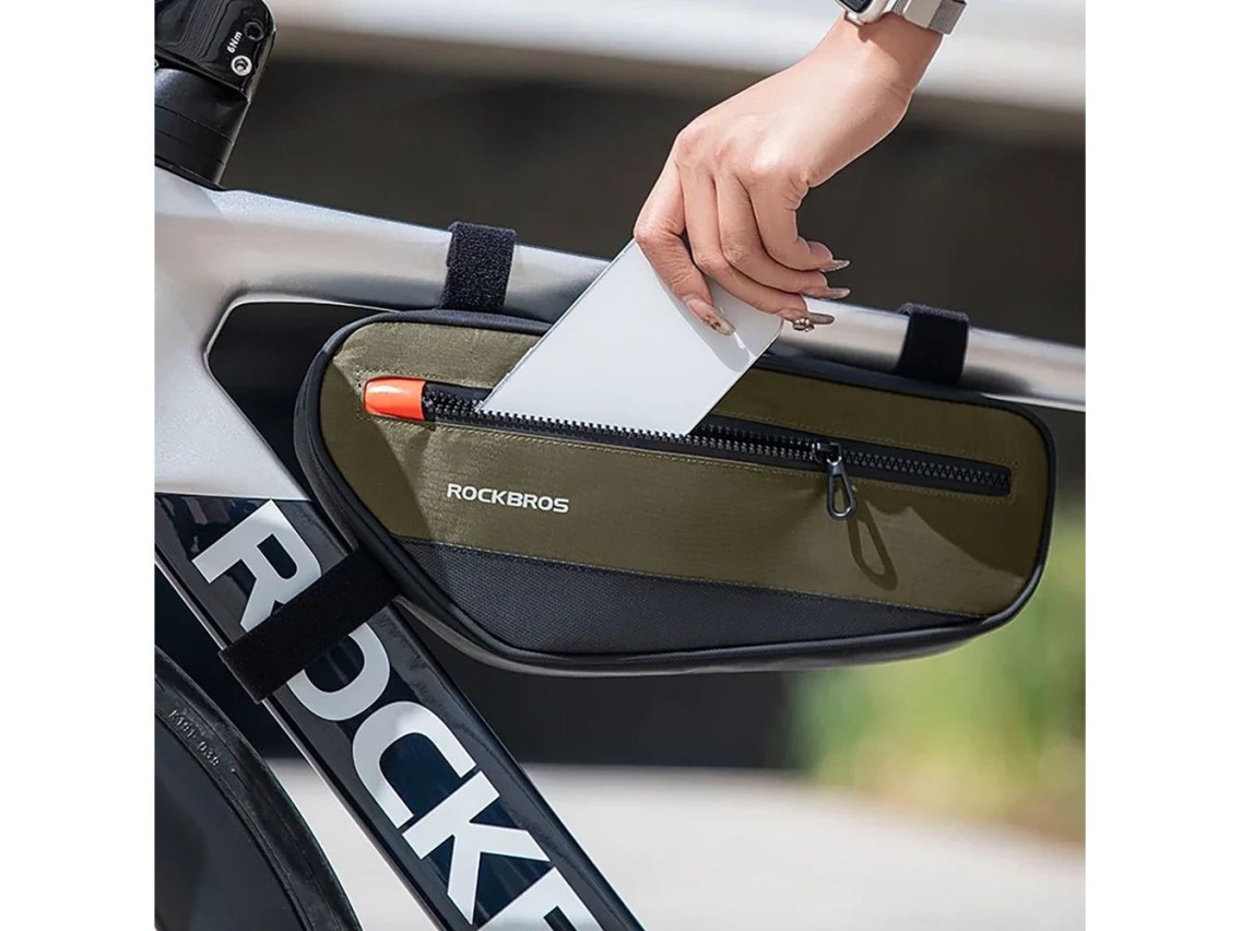 Rockbros 30120079001 bicycle bag for 1.7 l frame - green and black