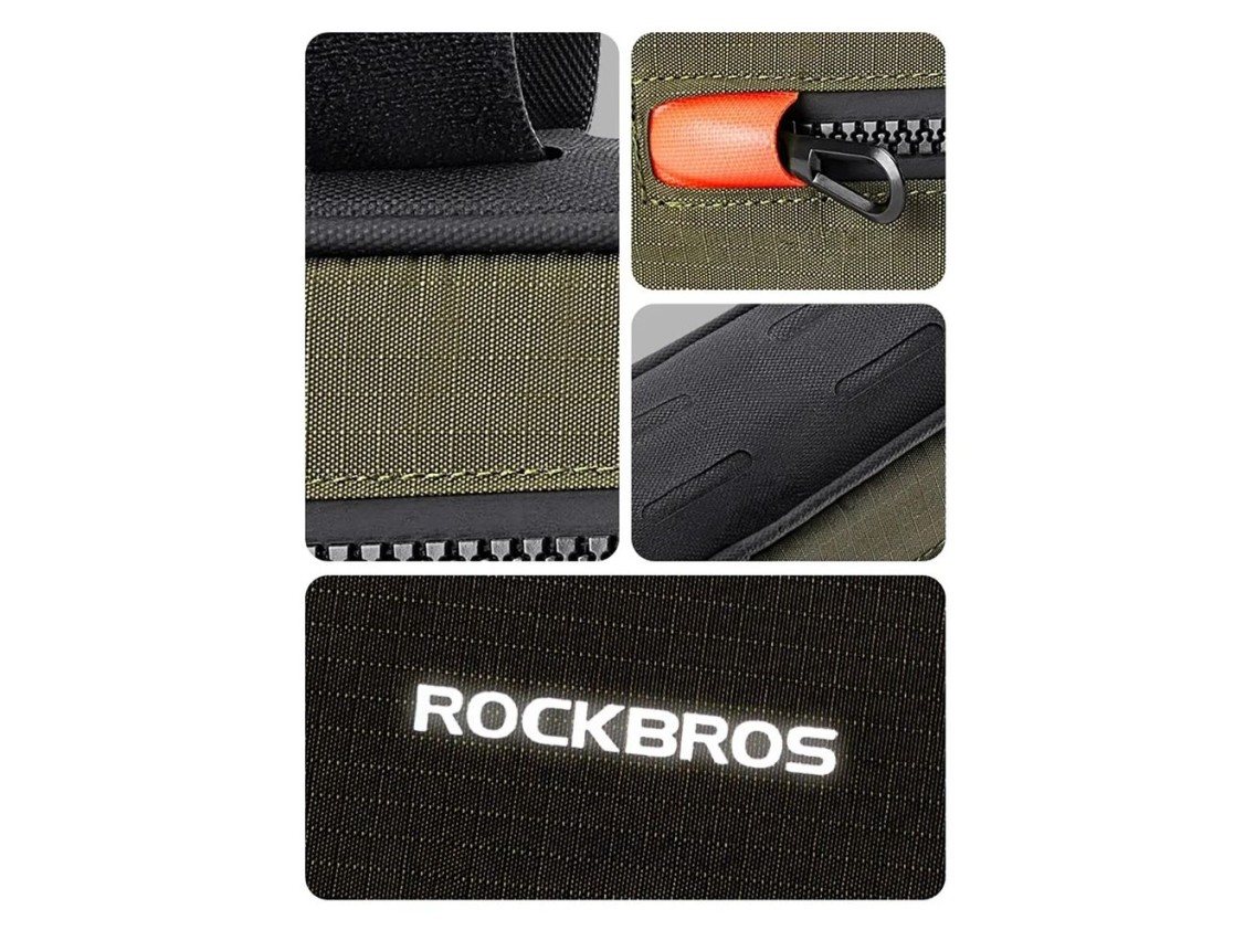 Rockbros 30120079001 bicycle bag for 1.7 l frame - green and black