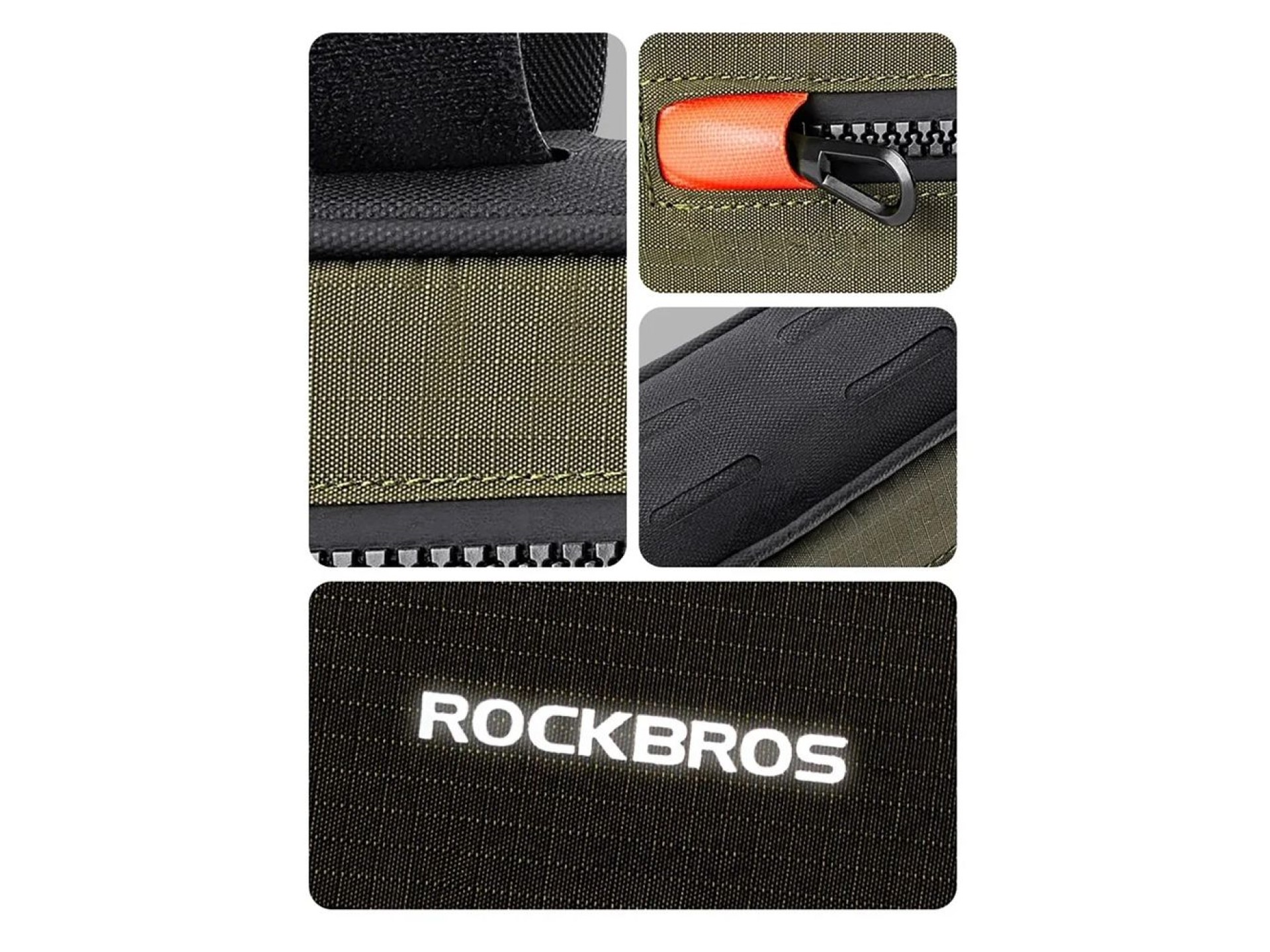 Rockbros 30120079001 bicycle bag for 1.7 l frame - green and black
