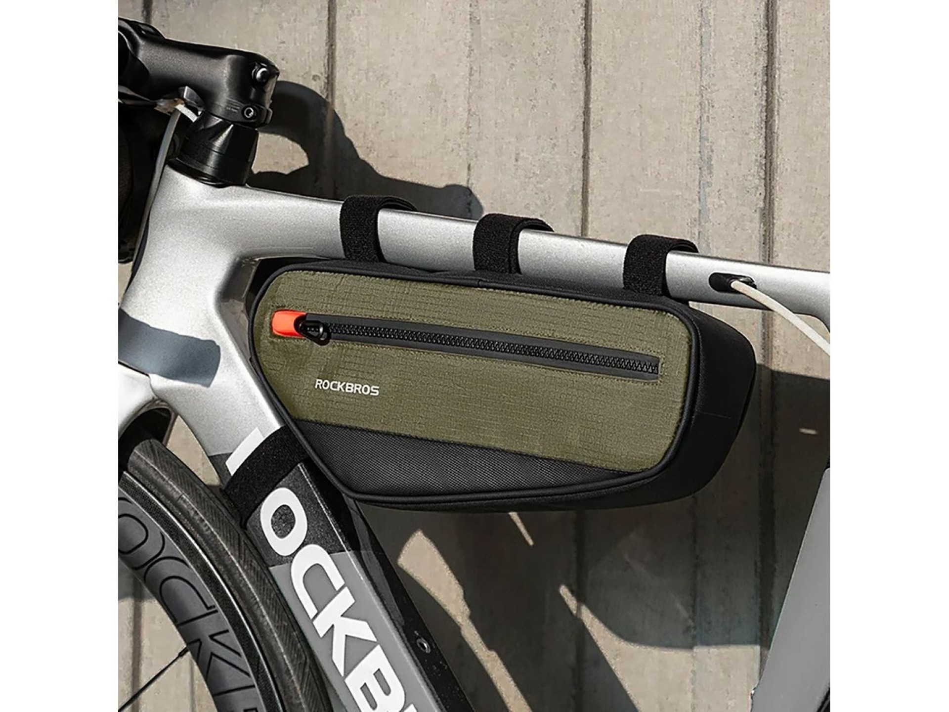 Rockbros 30120079001 bicycle bag for 1.7 l frame - green and black