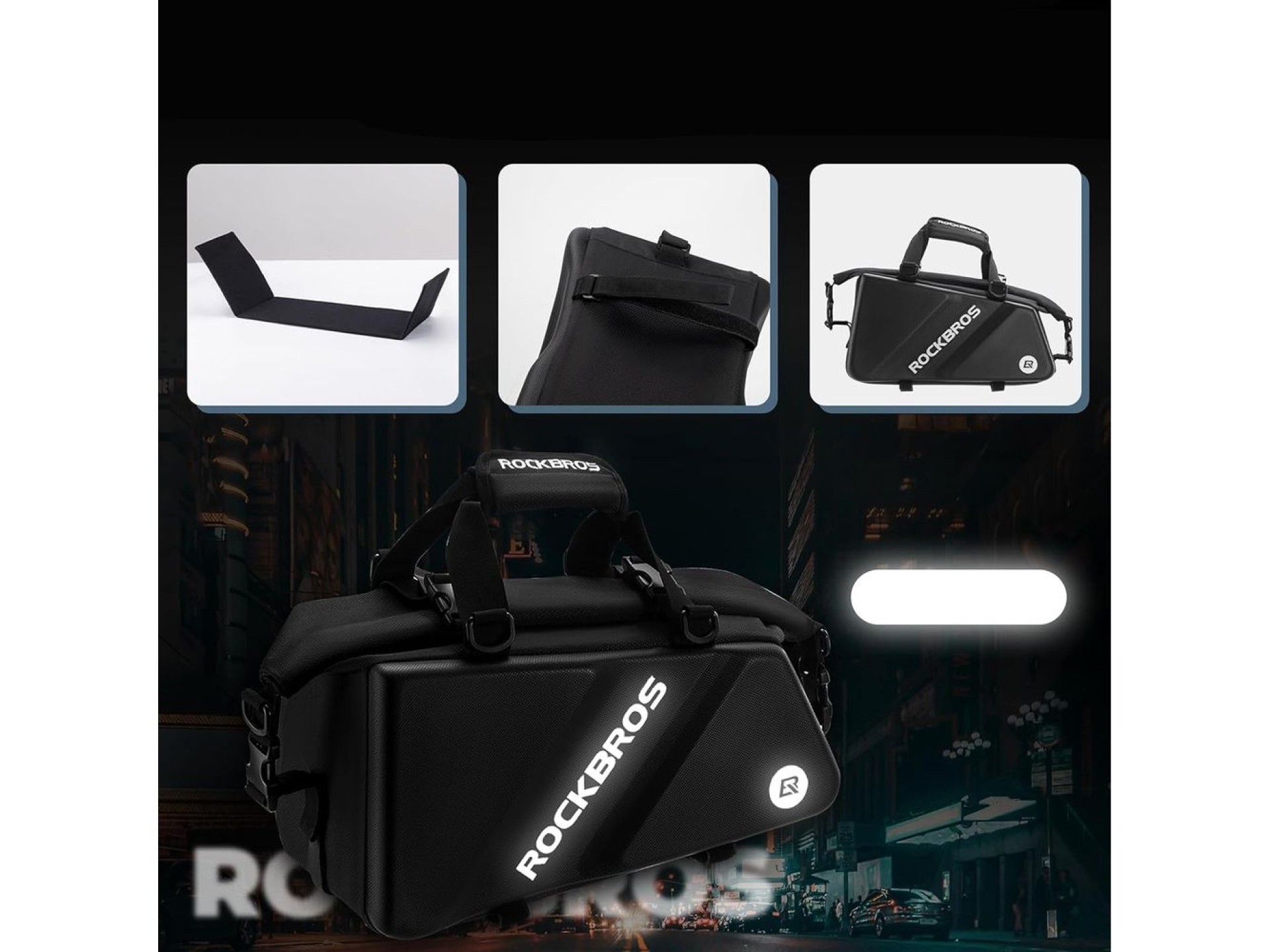 Bolsa para bicicleta Rockbros 30140090001 para porta-malas, 11,6 litros - preta