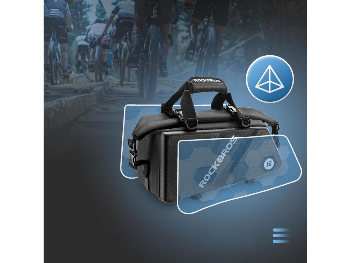 Bolsa para bicicleta Rockbros 30140090001 para porta-malas, 11,6 litros - preta