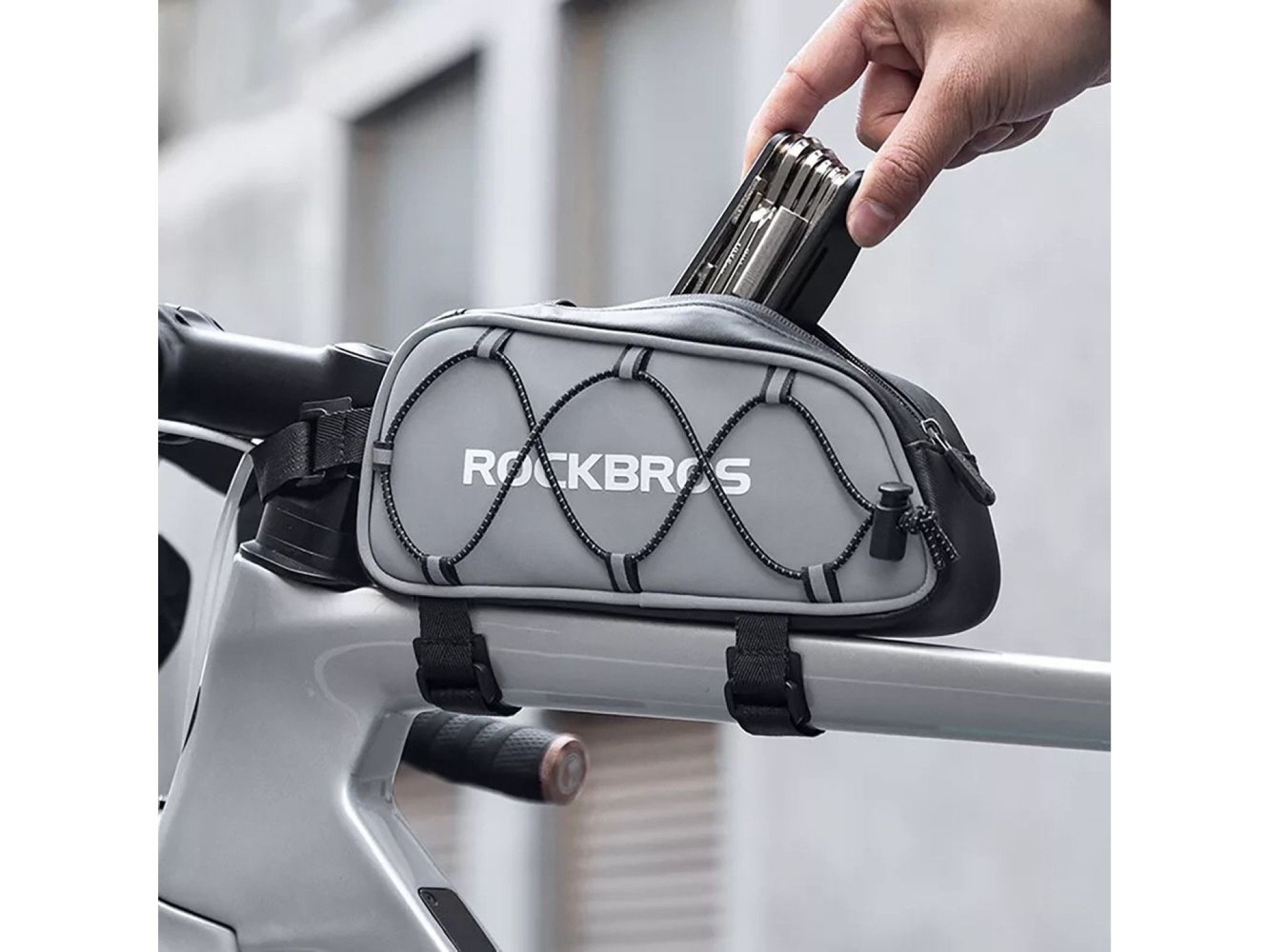 Bolsa para quadro de bicicleta Rockbros 3012010901, 0,9 l - prata