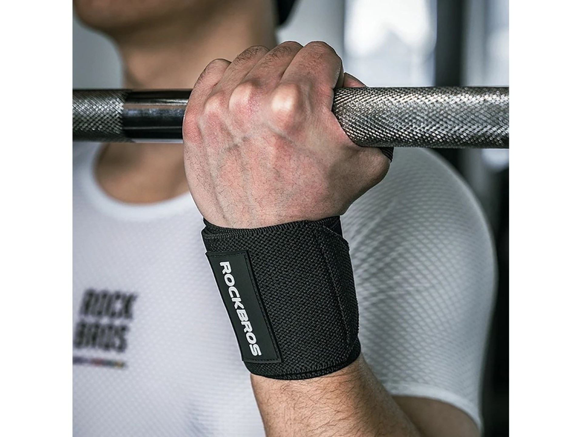 Rockbros 0431001 sports wristband - black (2 pcs.)
