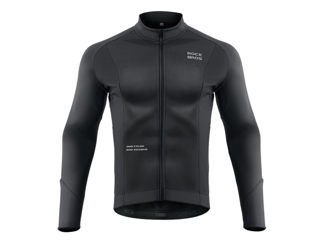 Chaqueta de ciclismo de manga larga Rockbros para otoño/invierno, talla M - Negra