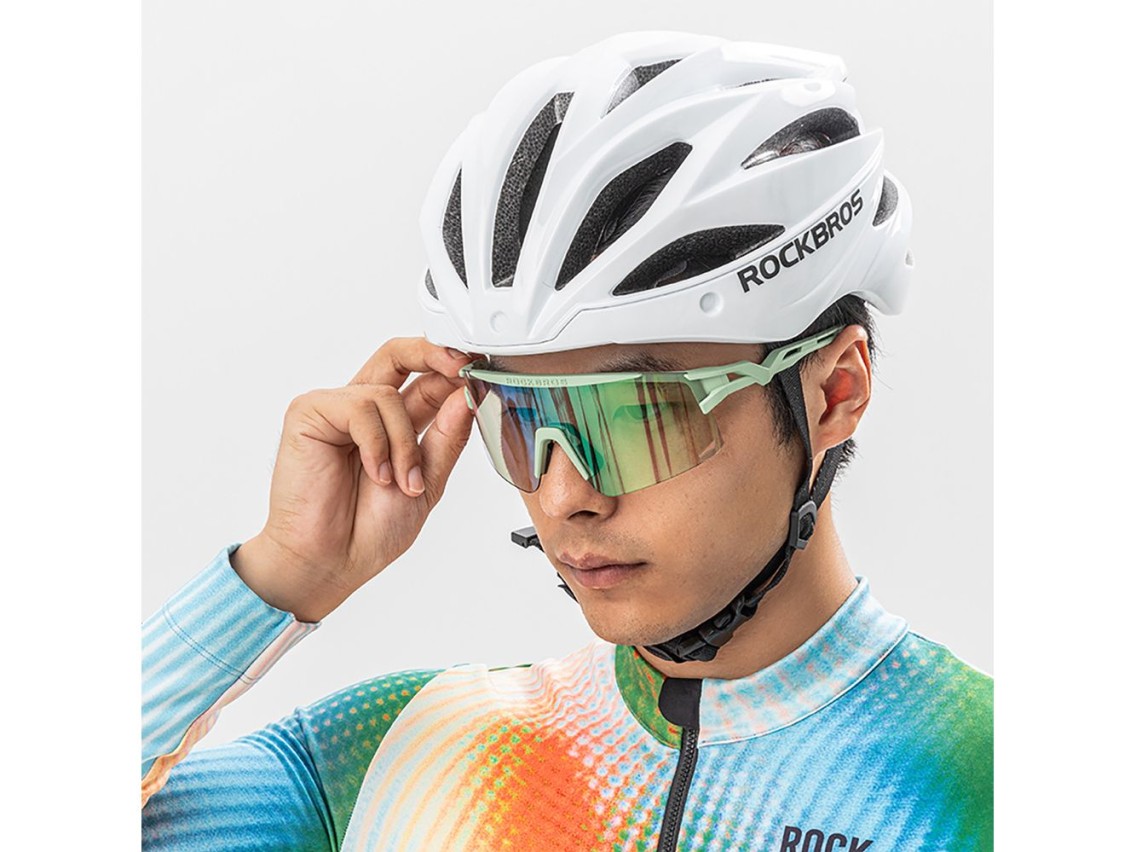 Gafas de ciclismo fotocromáticas Rockbros con protección UV y lente correctora - Verde