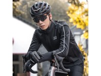 Jaqueta de ciclismo de manga comprida Rockbros Outono/Inverno, tamanho XL - Preta Jaqueta de ciclismo de manga comprida Rockbros Outono/Inverno, tamanho XL - Preta