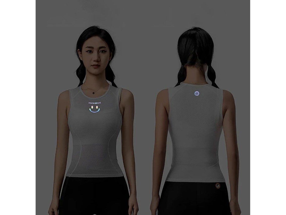 Maillot de ciclismo sin mangas de secado rápido para mujer Rockbros YDBX001, talla M/L - Blanco