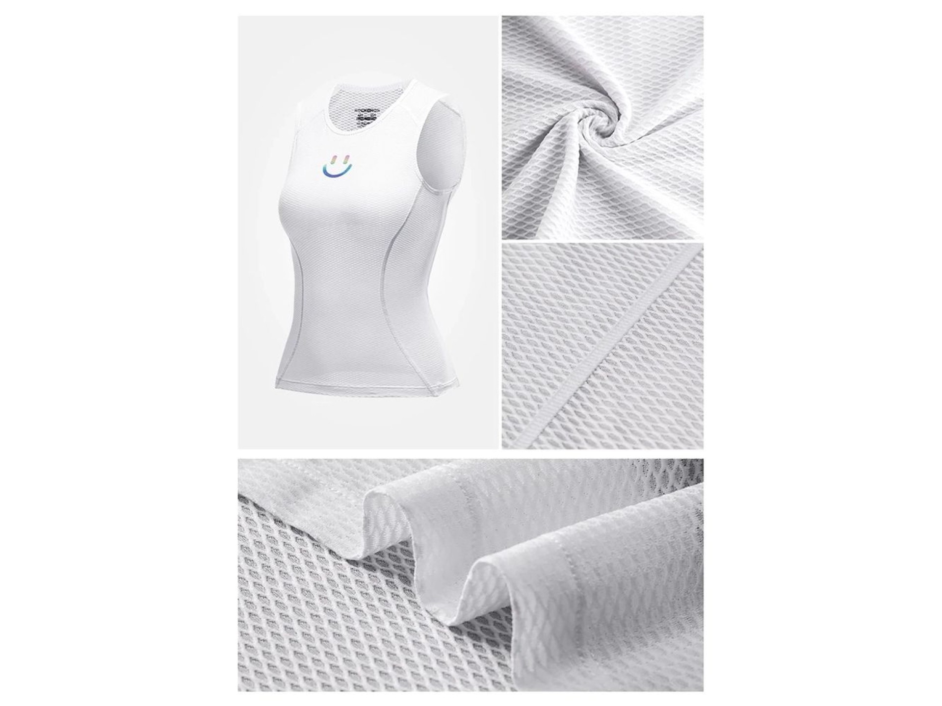 Maillot de ciclismo sin mangas de secado rápido para mujer Rockbros YDBX001, talla M/L - Blanco