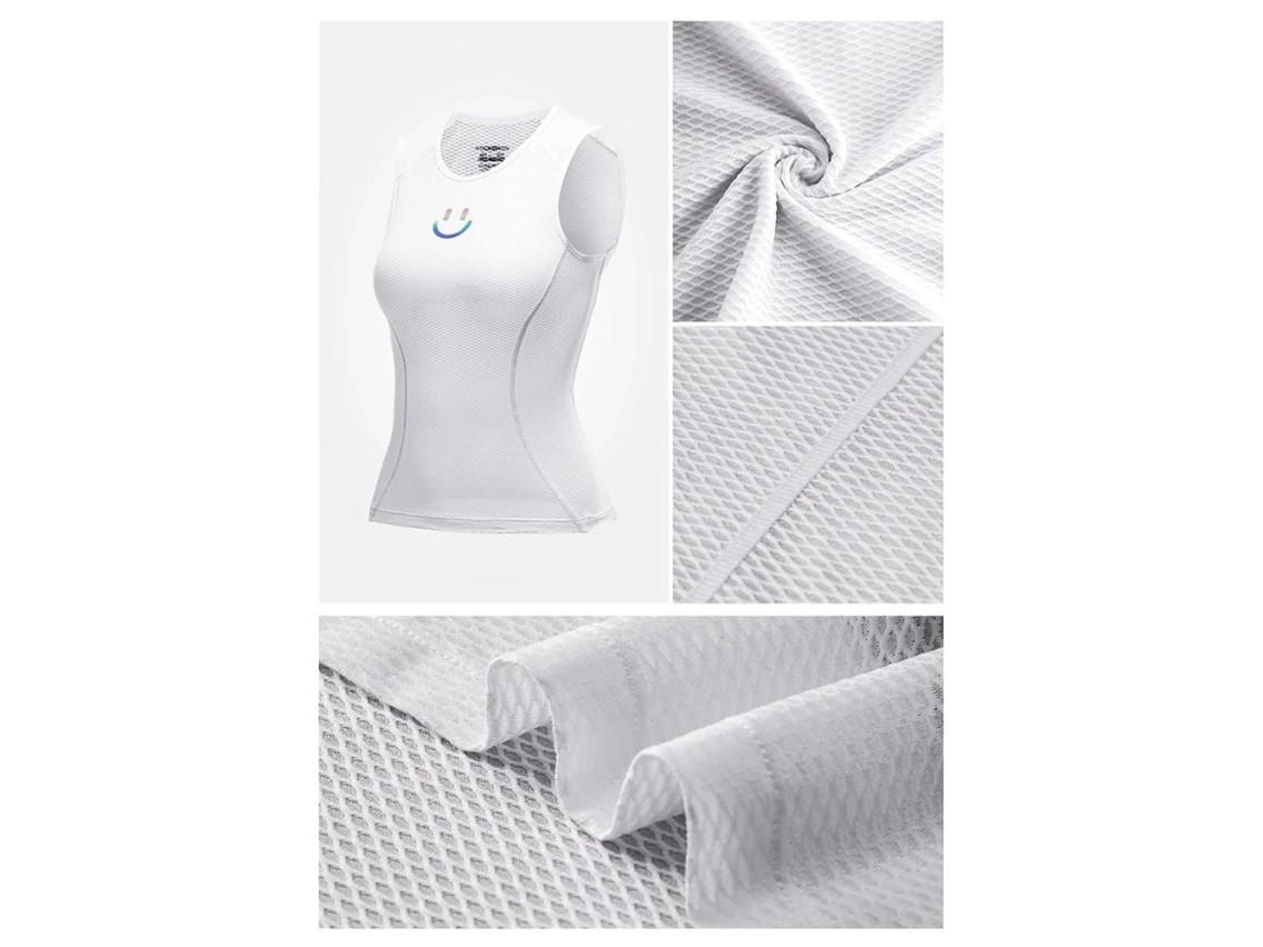 Maillot de ciclismo sin mangas de secado rápido para mujer Rockbros YDBX001, talla M/L - Blanco