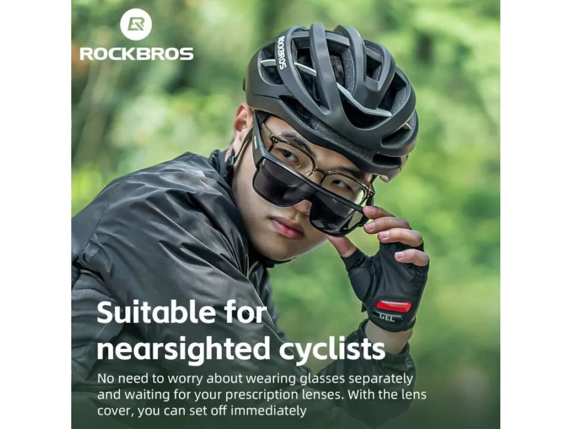 Gafas de ciclismo polarizadas Rockbros SP304 - Negras