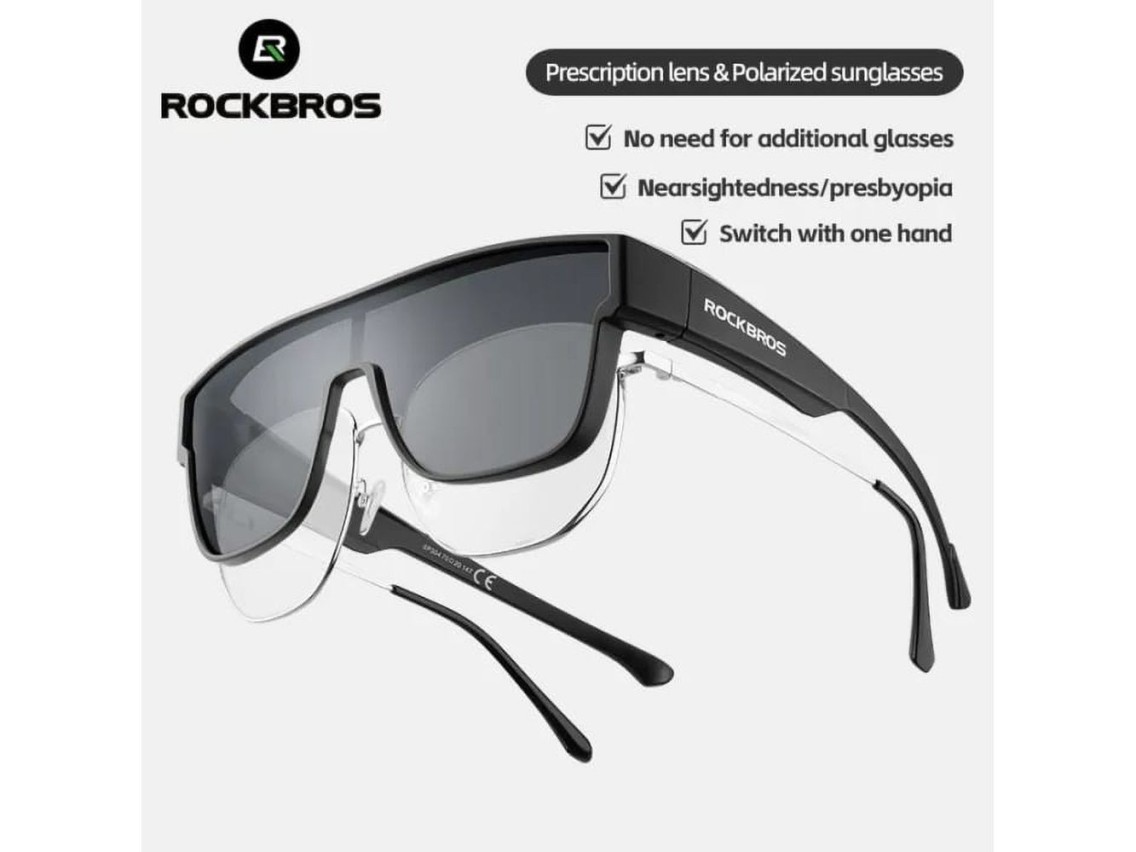 Gafas de ciclismo polarizadas Rockbros SP304 - Negras