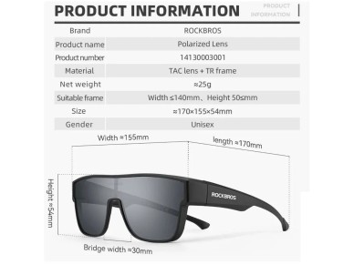 Rockbros SP304 Polarized Cycling Glasses - Black Rockbros SP304 Polarized Cycling Glasses - Black
