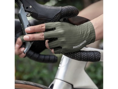 Rockbros Breathable Short Finger Cycling Gloves Size: XL - Green Rockbros Breathable Short Finger Cycling Gloves Size: XL - Green